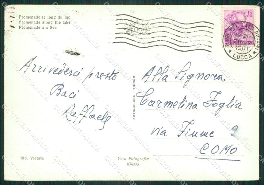 Lucca Viareggio Torre del Lago Puccini Foto FG cartolina ZK5557 – retro