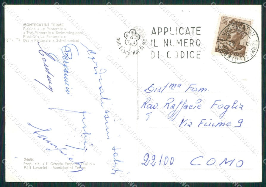 Pistoia Montecatini Terme Foto FG cartolina ZK5560 – retro