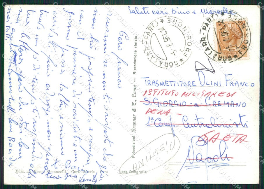 Frosinone Sora PIEGHINA Foto FG cartolina ZK5597 – retro