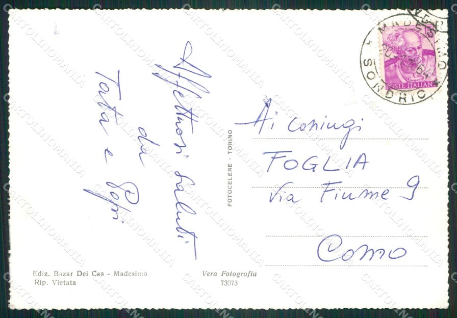 Sondrio Madesimo Nevicata Foto FG cartolina ZK5604 – retro