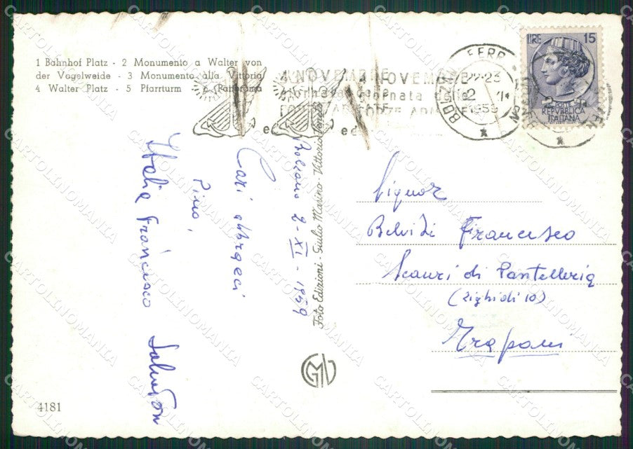 Bolzano Saluti da Foto FG cartolina ZK5621 – retro