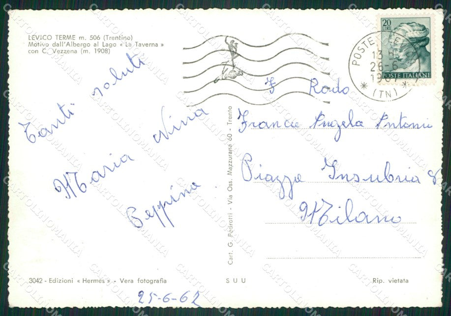 Trento Levico Terme Barche Foto FG cartolina ZK5635 – retro