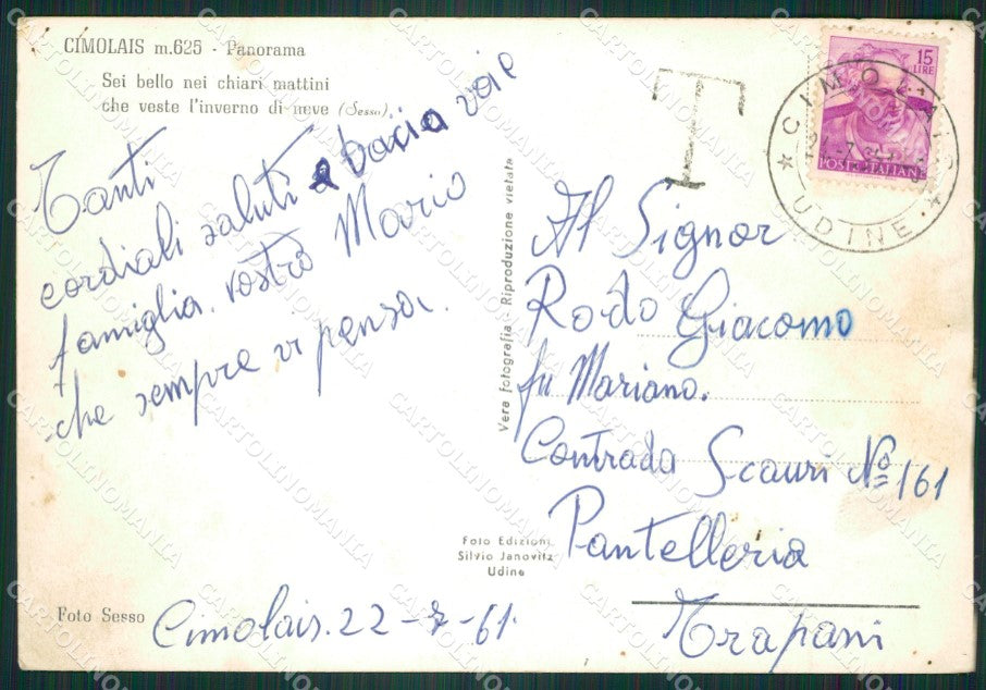 Pordenone Cimolais Nevicata Foto FG cartolina ZK5650 – retro