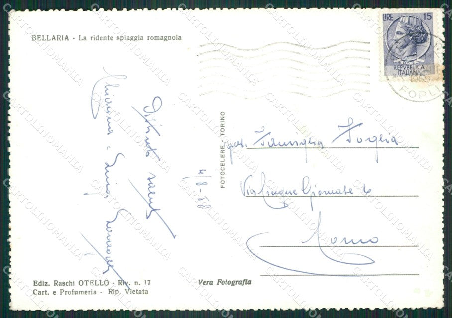 Rimini Bellaria Foto FG cartolina ZK5659 – retro