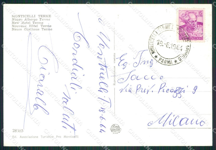 Parma Montechiarugolo Monticelli Terme Foto FG cartolina ZK5666 – retro