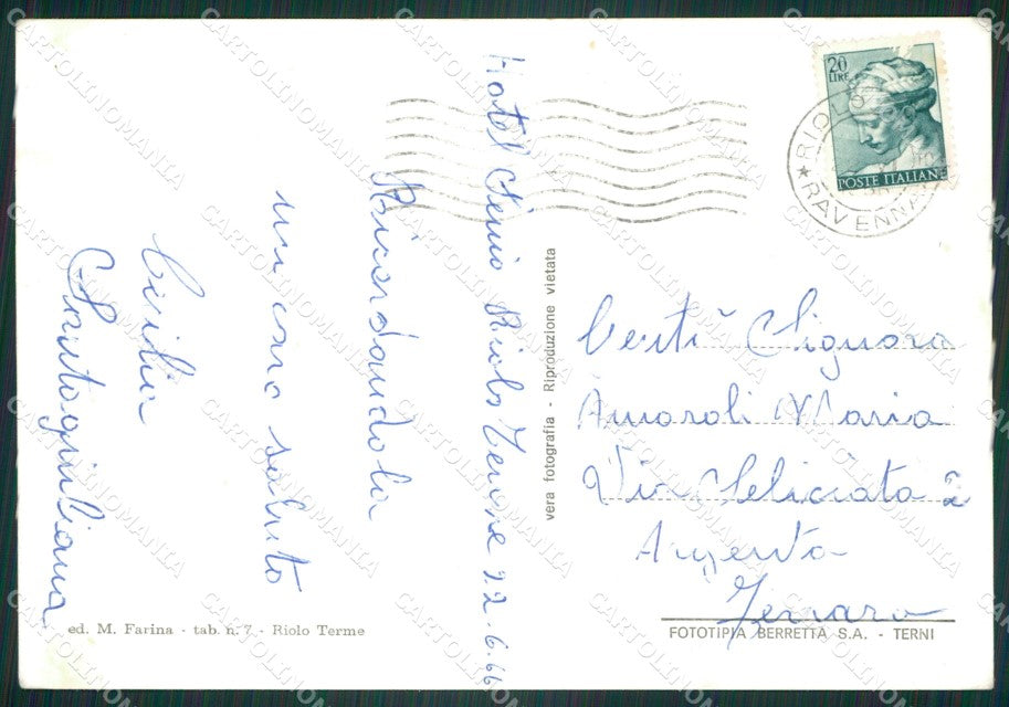 Ravenna Riolo Terme di Foto FG cartolina ZK5674 – retro