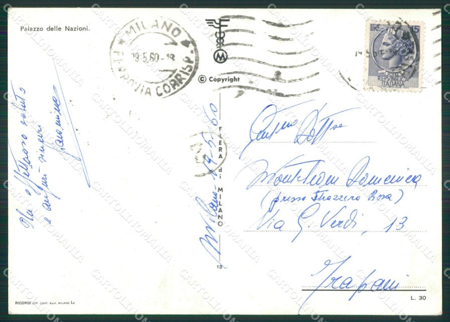 Milano Città Fiera FG cartolina ZK5693 – retro