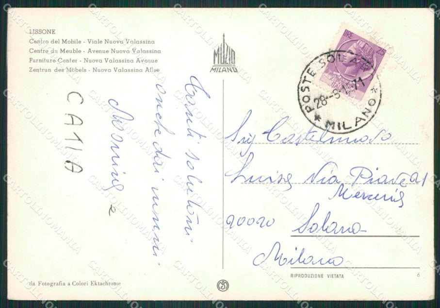 Milano Monza Lissone Auto Foto FG cartolina ZK5699 – retro