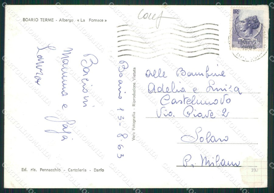 Brescia Boario Terme COLLA Foto FG cartolina ZK5708 – retro