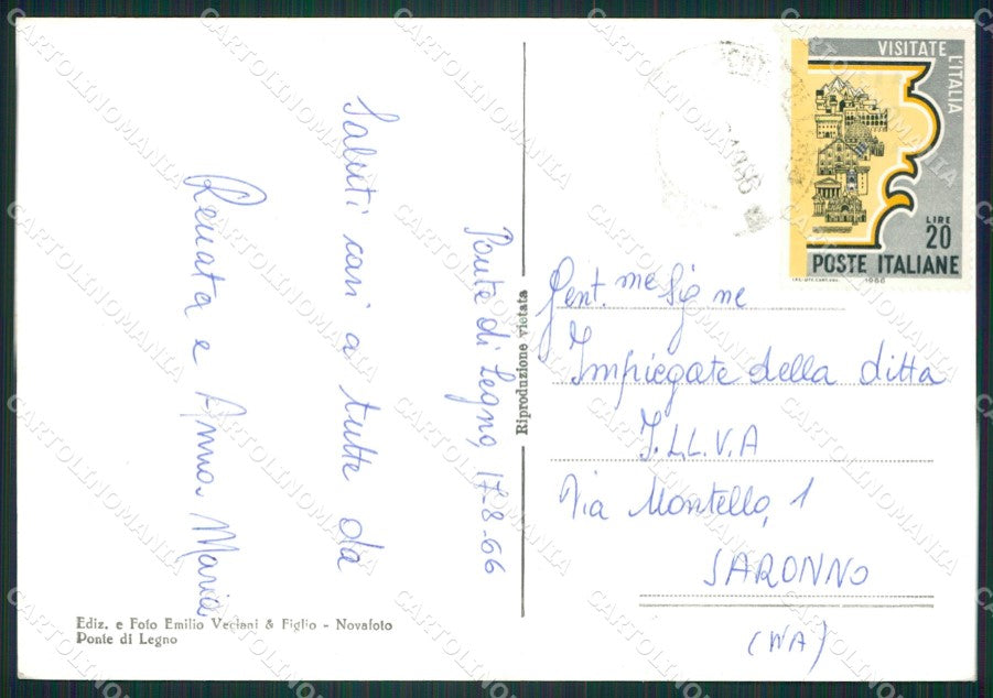 Brescia Ponte di Legno Sci Foto FG cartolina ZK5712 – retro