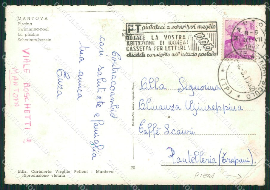 Mantova Città PIEGA Foto FG cartolina ZK5750 – retro