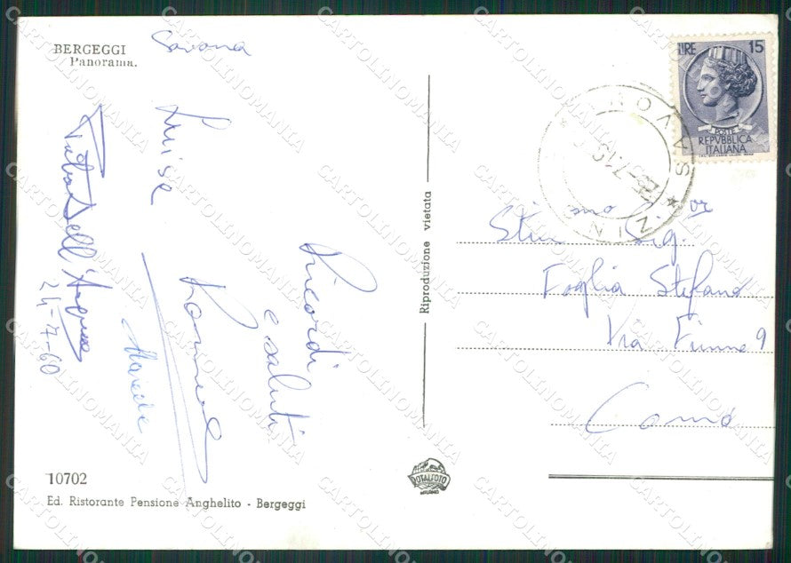 Savona Bergeggi Foto FG cartolina ZK5857 – retro