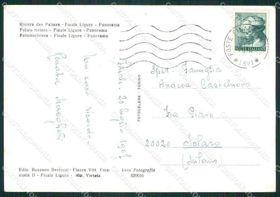 Savona Finale Ligure Foto FG cartolina ZK5863 – retro