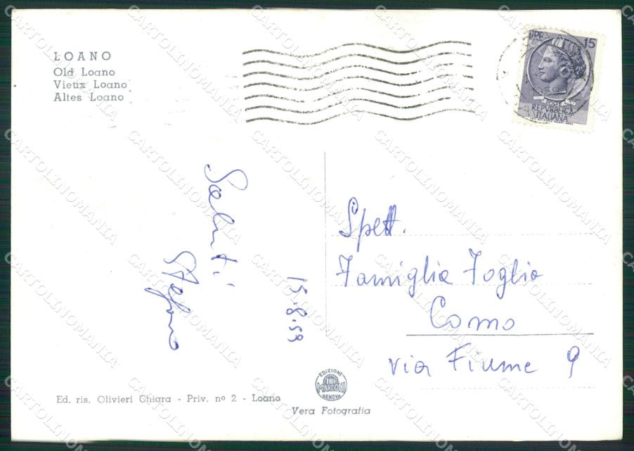 Savona Loano Foto FG cartolina ZK5867 – retro