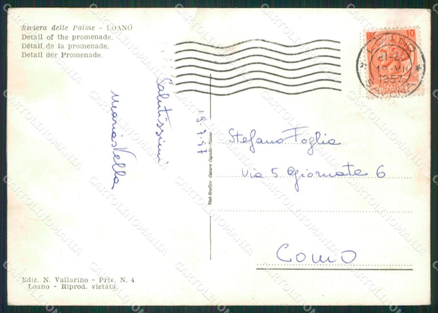 Savona Loano PIEGHINA Foto FG cartolina ZK5868 – retro