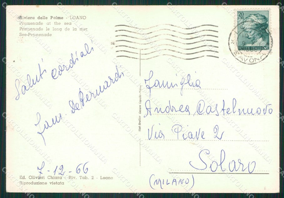 Savona Loano Foto FG cartolina ZK5869 – retro