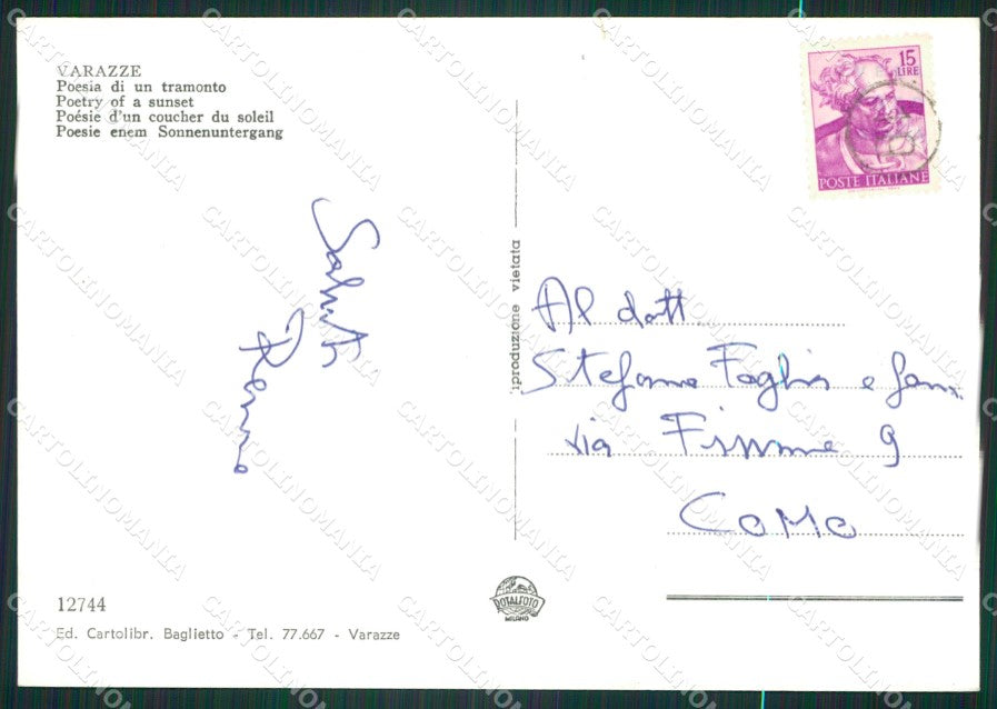Savona Varazze Foto FG cartolina ZK5874 – retro