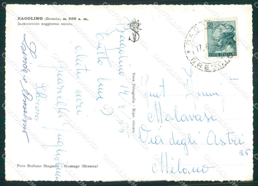Brescia Bagolino Saluti da Foto FG cartolina ZK5880 – retro