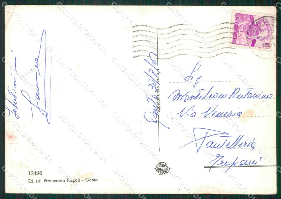 Latina Gaeta Saluti da PIEGHINE Foto FG cartolina ZK5887 – retro