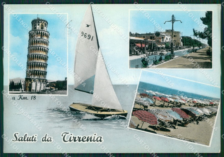 Pisa Tirrenia Saluti da Barca Foto FG cartolina ZK5896 – fronte