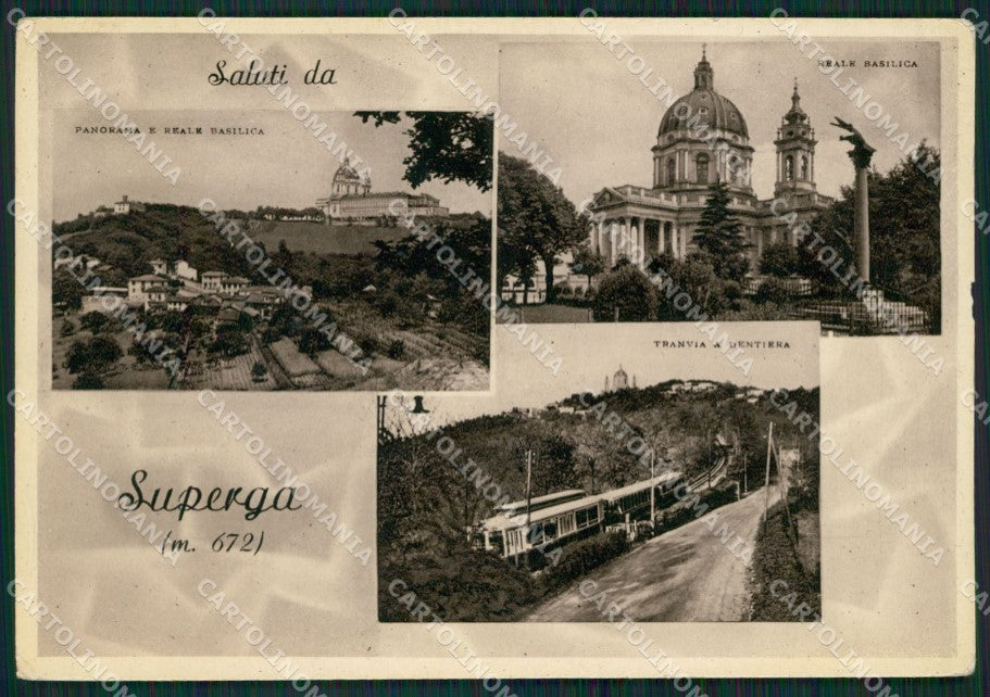 Torino Superga Saluti da Treno PIEGHINA Foto FG cartolina ZK5898 – fronte