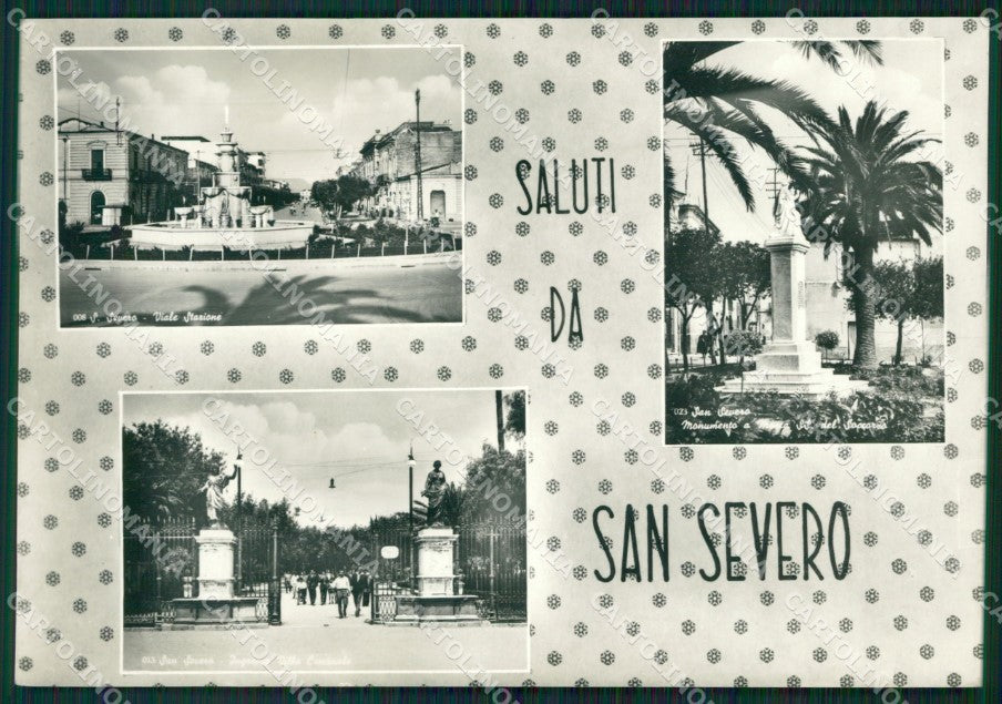 Foggia San Severo Saluti da Foto FG cartolina ZK5902 – fronte