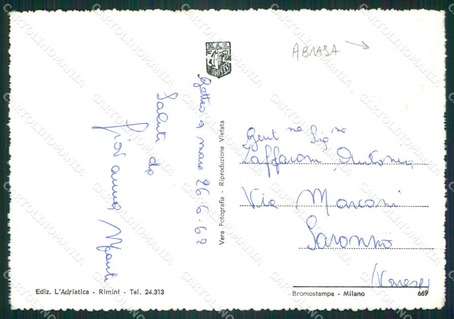 Forlì Gatteo a Mare Saluti da ABRASA Foto FG cartolina ZK5910 – retro