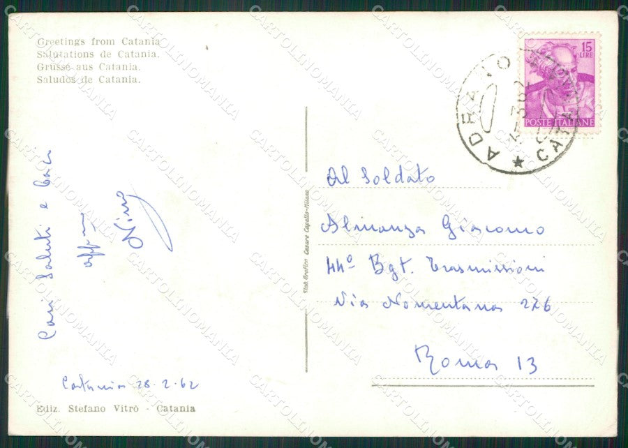 Catania Città Saluti da PIEGHINA Foto FG cartolina ZK5917 – retro