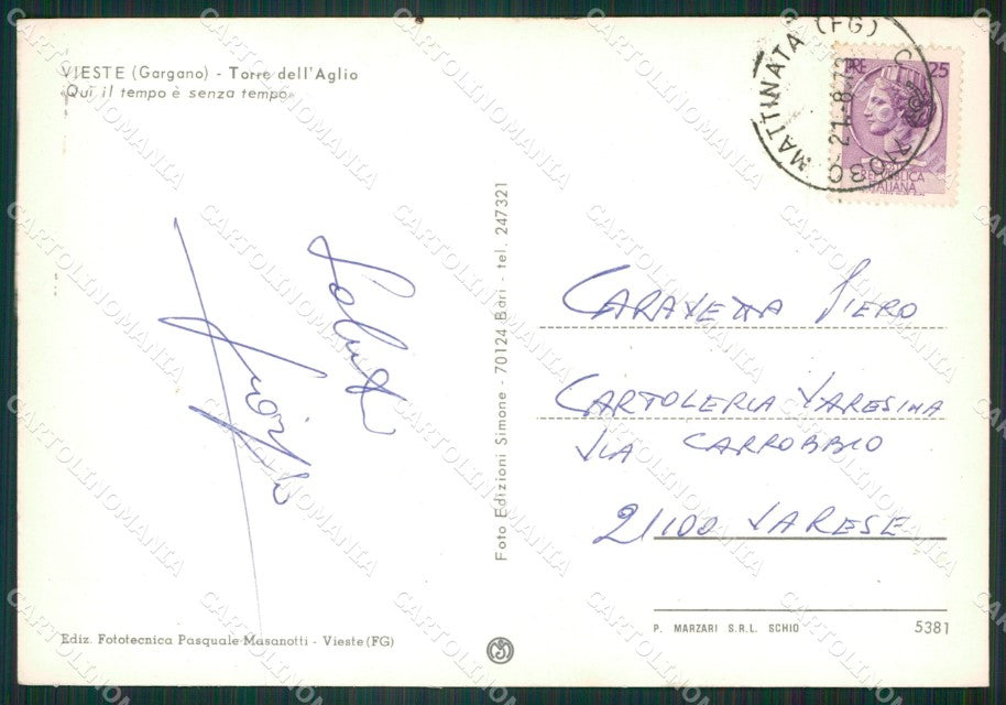Foggia Vieste Foto FG cartolina ZK5918 – retro