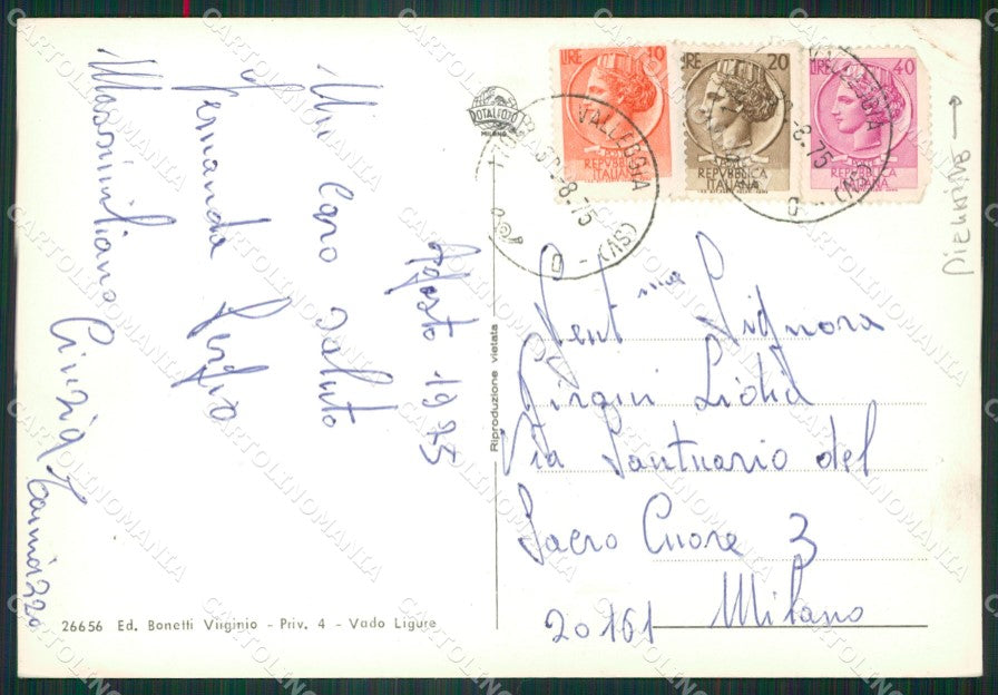 Savona Vado Ligure Saluti da PIEGHINE Foto FG cartolina ZK5926 – retro