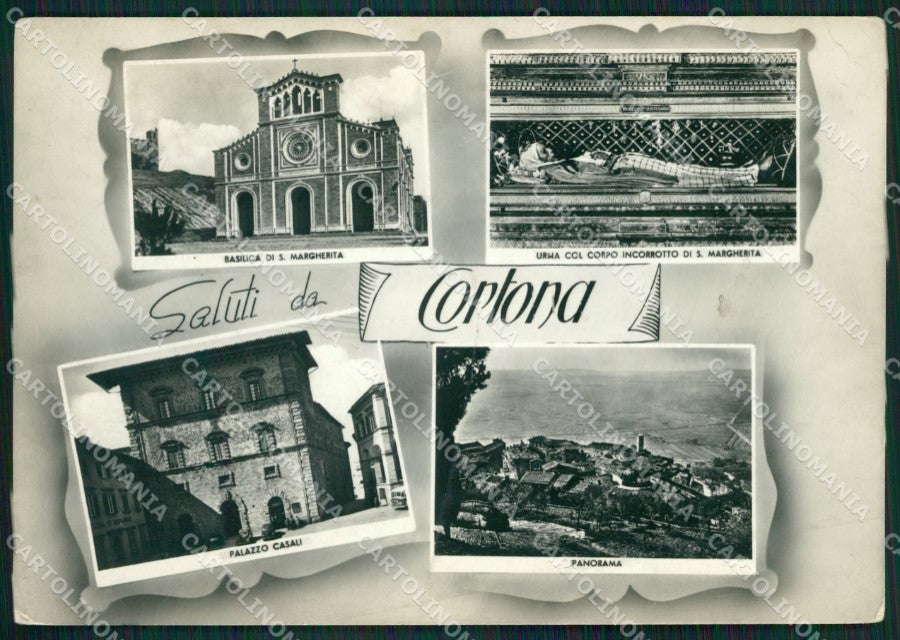 Arezzo Cortona Saluti da PIEGHINE Foto FG cartolina ZK5933 – fronte