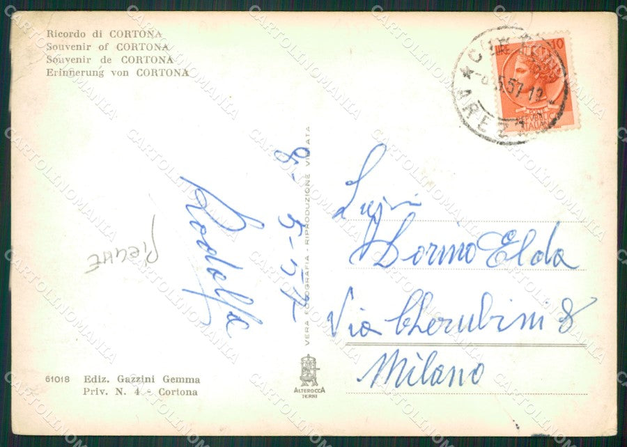 Arezzo Cortona Saluti da PIEGHINE Foto FG cartolina ZK5933 – retro