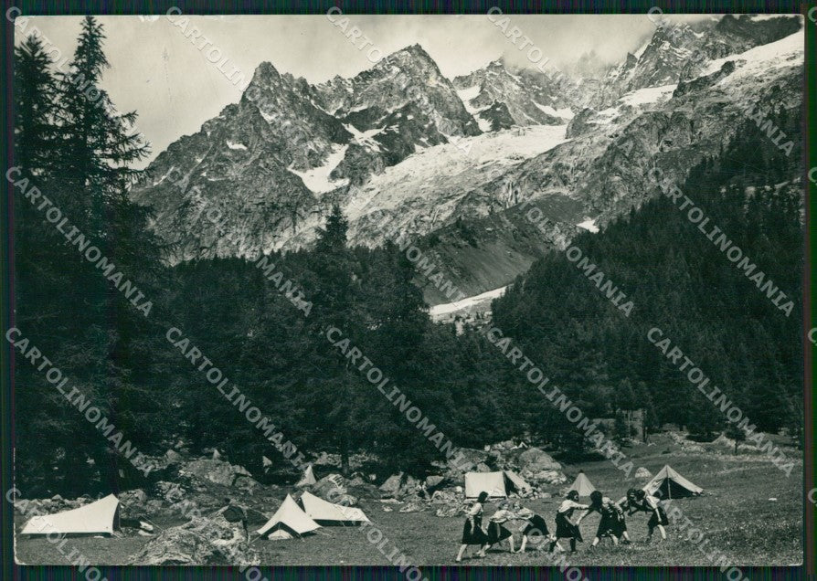 Aosta Courmayeur Entreves Campeggio Foto FG cartolina ZK5936 – fronte