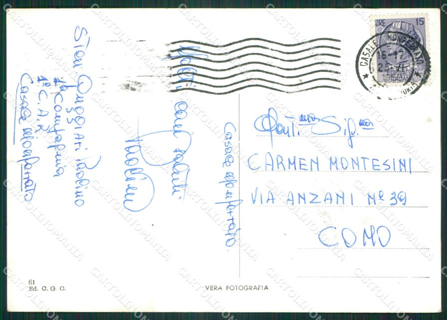 Alessandria Casale Monferrato PIEGHINA Foto FG cartolina ZK5953 – retro