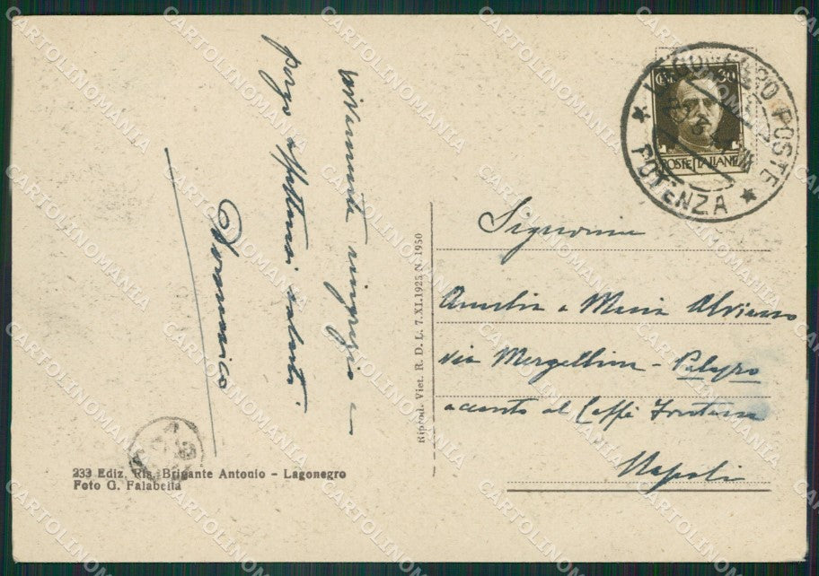 Potenza Lagonegro Palazzo Jorio FG cartolina ZK5966 – retro