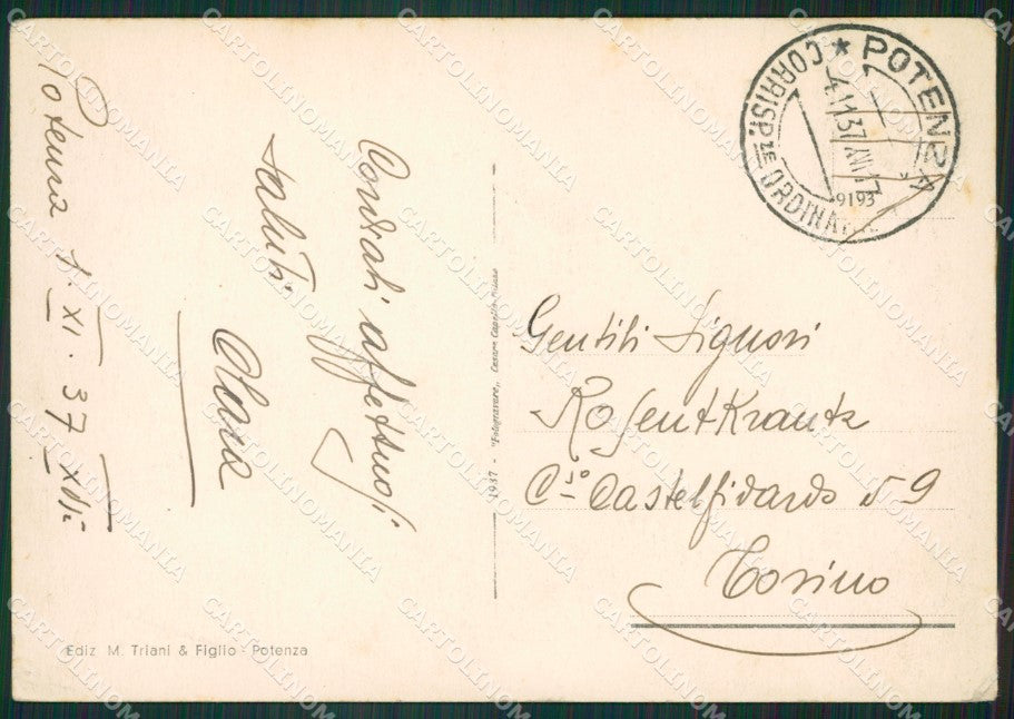 Potenza Città PIEGHINA FG cartolina ZK5980 – retro