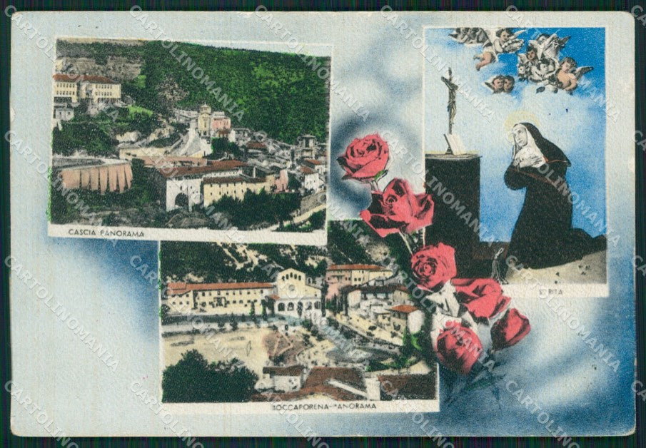 Perugia Cascia PIEGHE FG cartolina ZK6001 – fronte
