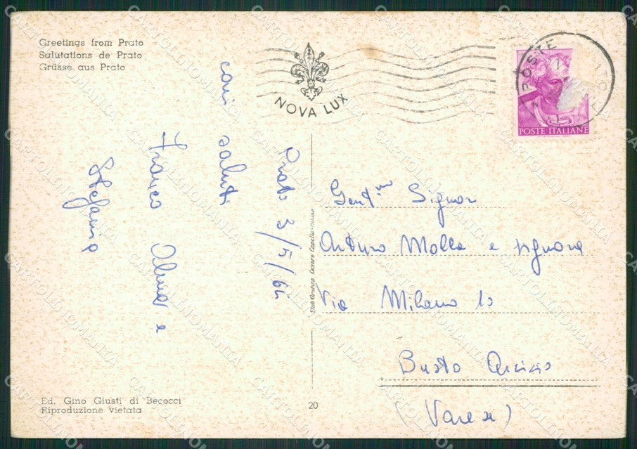 Prato Città Saluti da FG cartolina ZK6035 – retro
