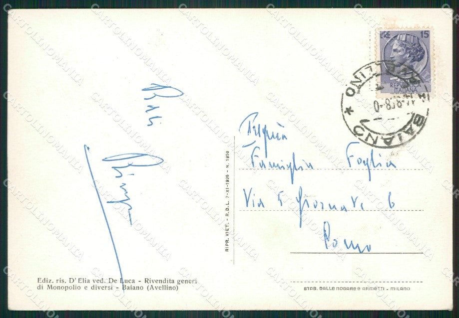 Avellino Baiano Saluti da FG cartolina ZK6037 – retro