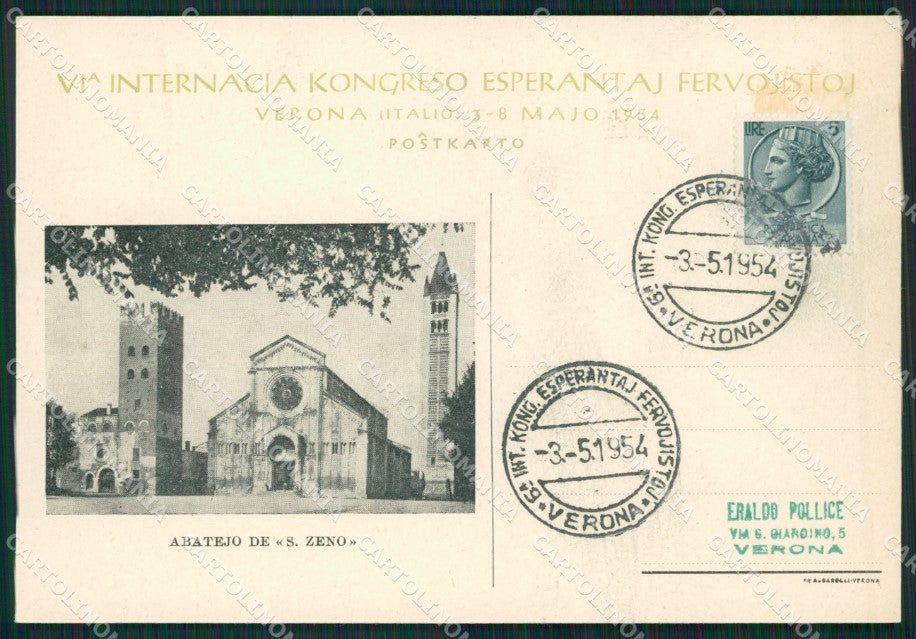 Verona Abbazia San Zeno Esperanto FG cartolina ZK6040 – fronte