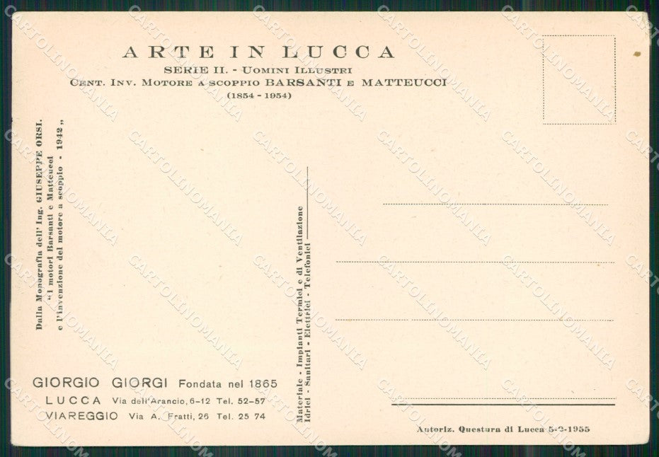 Lucca Centenario Invenzione Motore a Scoppio FG cartolina ZK6048 – retro