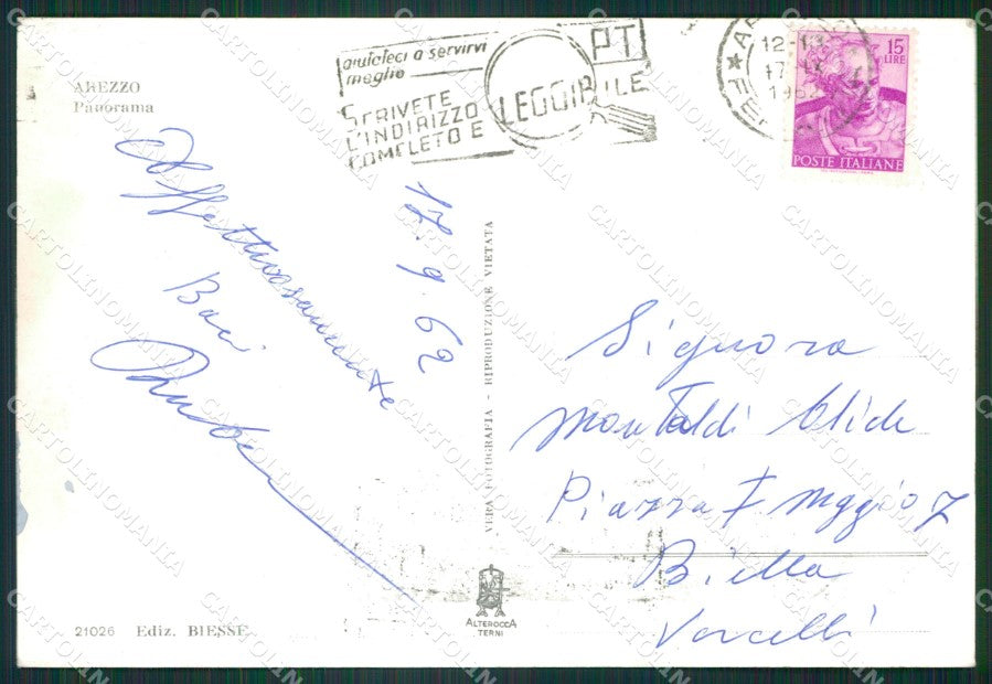 Arezzo Città ABRASA PIEGHINA Foto FG cartolina ZK6081 – retro