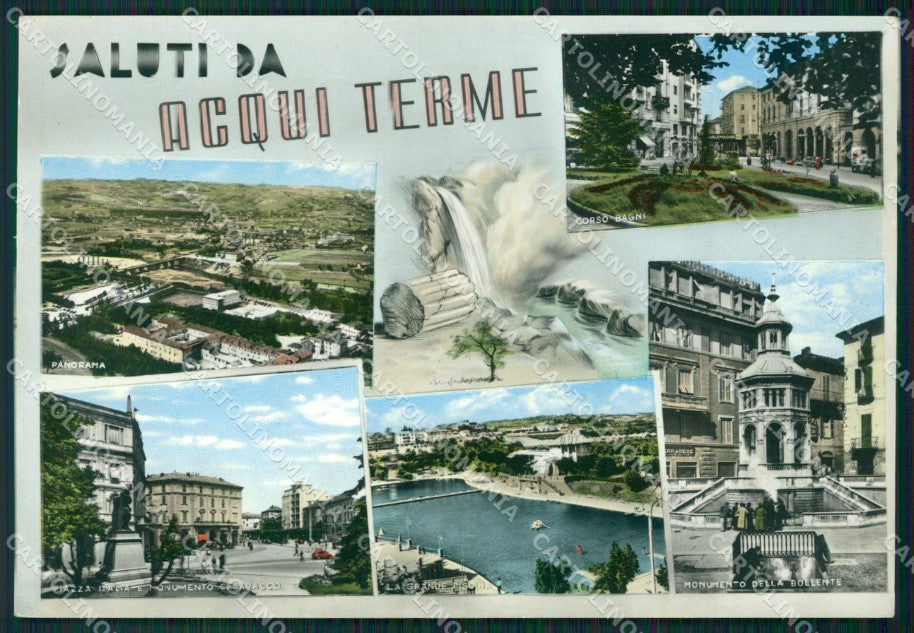 Alessandria Acqui Terme Saluti da Foto FG cartolina ZK6088 – fronte
