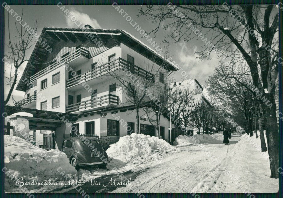 Torino Bardonecchia Nevicata STRAPPINO PIEGA Foto FG cartolina ZK6096 – fronte