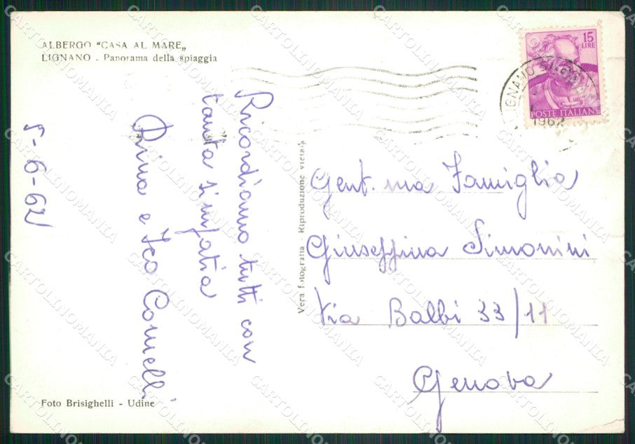 Udine Lignano PIEGHINE Foto FG cartolina ZK6098 – retro