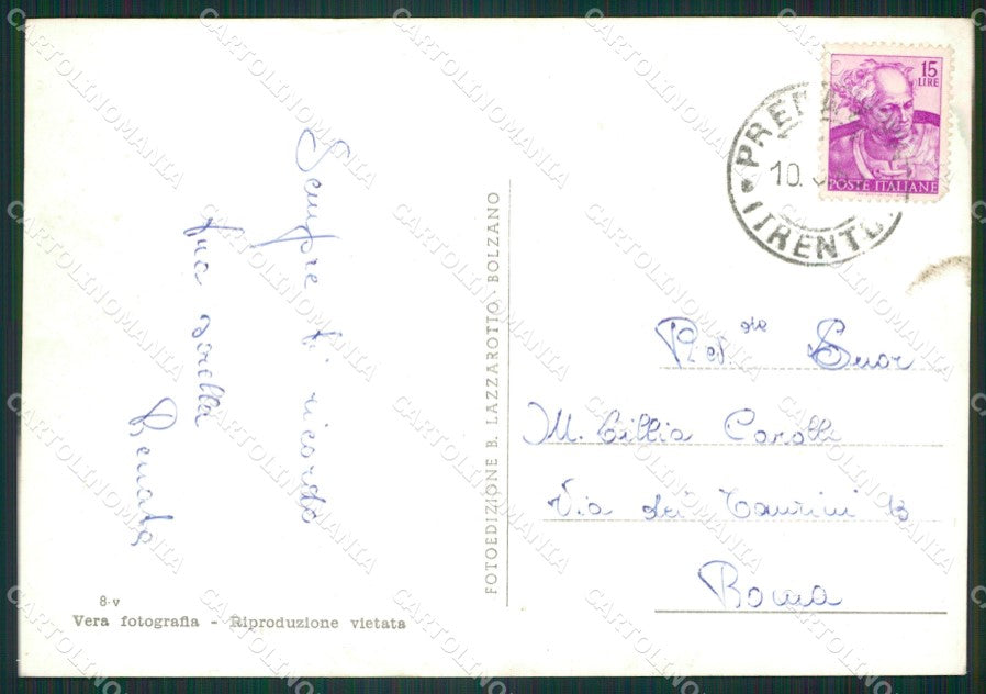 Trento Siror Passo Rolle Saluti da PIEGA Foto FG cartolina ZK6131 – retro