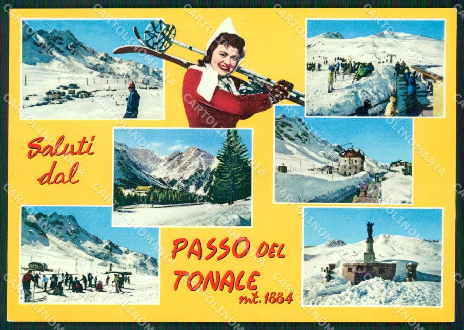 Trento Passo del Tonale Saluti da Sci Foto FG cartolina ZK6132 – fronte