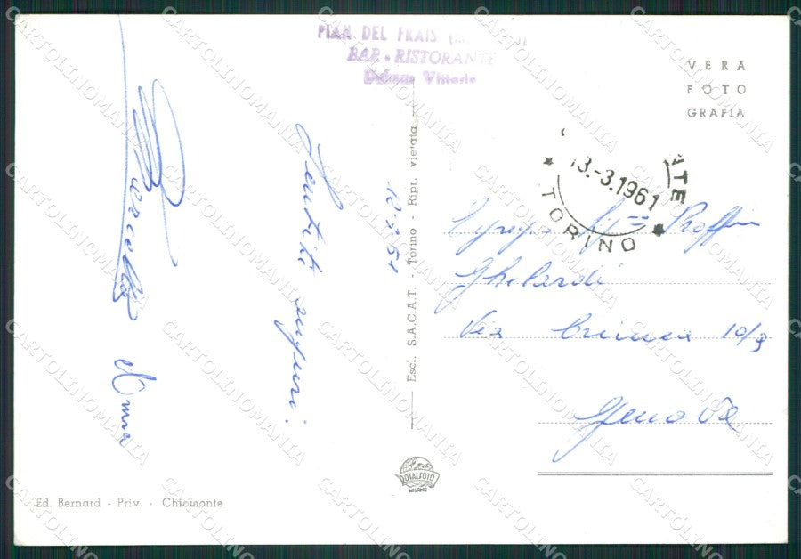 Torino Chiomonte Pian del Frais Saluti da Foto FG cartolina ZK6134 – retro