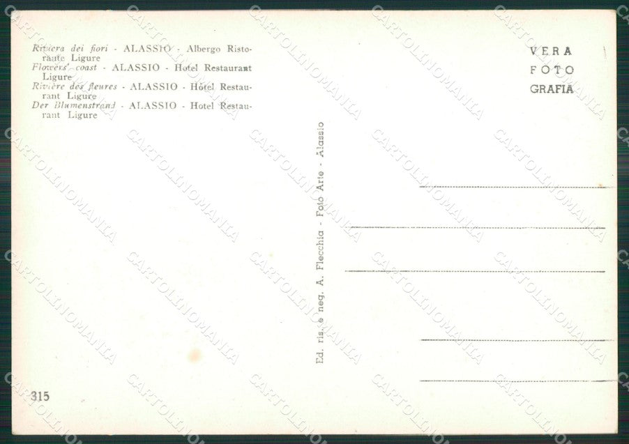Savona Alassio Foto FG cartolina ZK6146 – retro