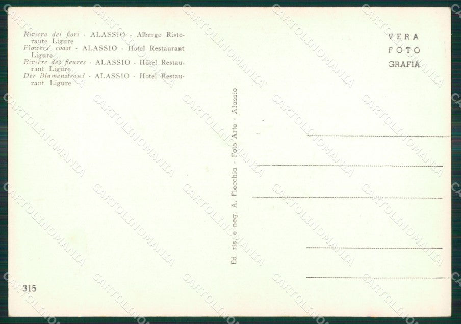 Savona Alassio Foto FG cartolina ZK6150 – retro